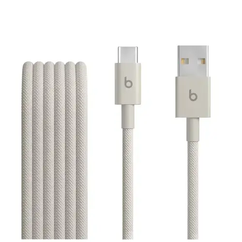 Cablu de date Apple Beats MDGJ4, USB-A la USB-C, 1.5 m (Bej)