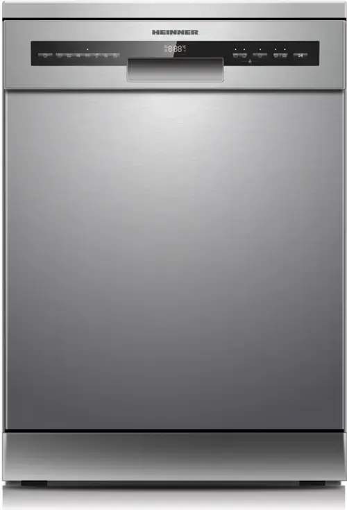 Masina de spalat vase Heinner HDW-FSM60714AXD+++, 14 seturi, Clasa D, Display LED, 7 programe (Argintiu)