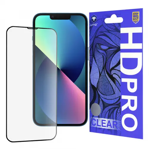 Folie de protectie Ecran Lito HD Pro Clear pentru Apple iPhone 16e / 14 / 13 Pro / 13, Sticla Securizata, Full Glue