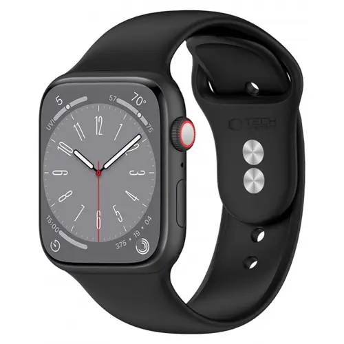 Curea Tech-Protect Silicone pentru Apple Watch 42mm / 41mm / 40mm Series, Negru