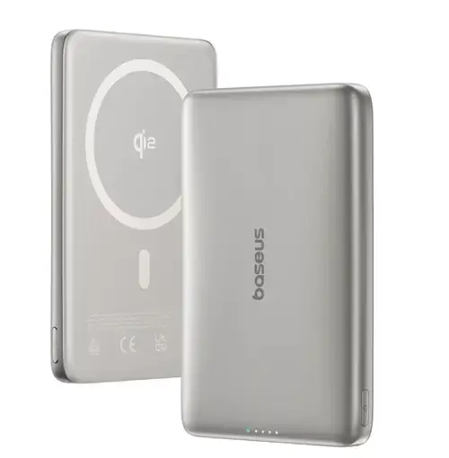 Acumulator extern Baseus PicoGo Qi2, 10000mAh, Magsafe, 15W, Ultra-Slim (Argintiu)