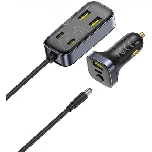 Incarcator Auto Baseus BackseatPal L1, 110W, 3A, 3 x USB-A - 3 x USB-C, C00081100121-00 (Negru)