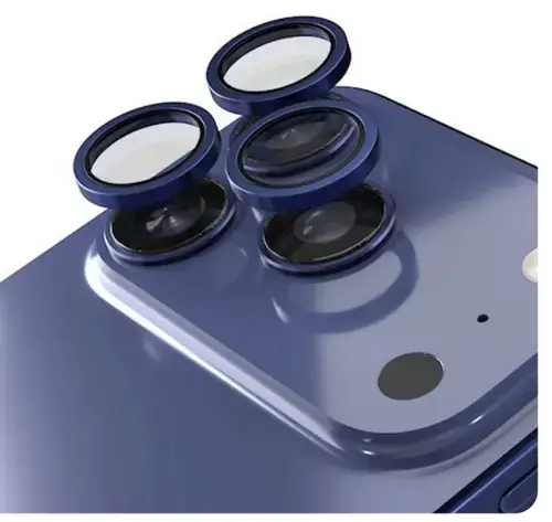 Folie de protectie Camera Spate Etteri pentru Apple iPhone 17 Pro Max / 17 Pro, Sticla Securizata, Albastra