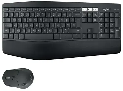 Kit tastatura si mouse wireless Logitech MK850 Performance, Bluetooth/2.4GHz, 8 butoane, Layout UK (Negru)