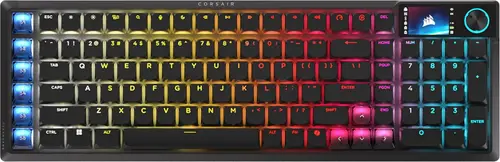 Tastatura Gaming Mecanica Corsair VANGUARD AIR 99, Wireless Tri-Mode, Switch-uri OPX Low Profile, Iluminare RGB (Negru)