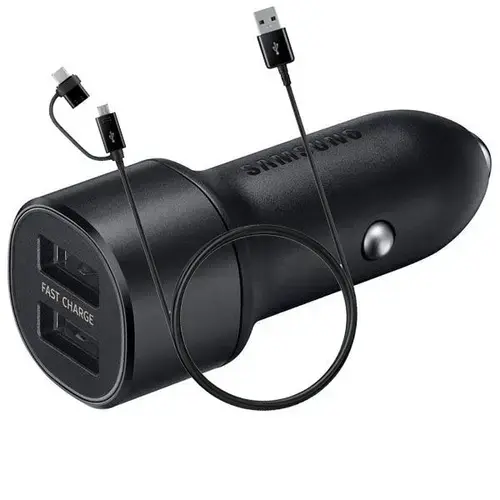 Incarcator auto Samsung EP-L1100WBEGEU, 2 x USB, 15W, cablu USB Type-C 1.5m (Negru)