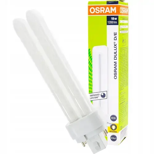 Lampa fluorescenta, Osram, G24Q-2, 18W, 1200lm, 2700K, Alb