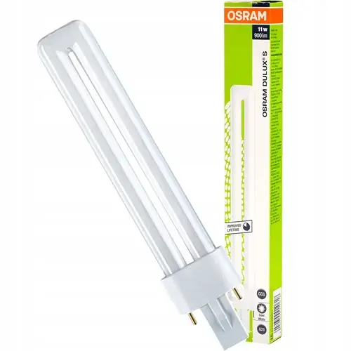 Bec economic Dulux S, Osram, G23, 11 W, 4000K, 2 pini, 900 lm, 237 mm, Lumina neutra