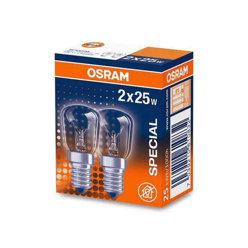 2 Becuri incandescente pentru cuptor Osram T26, E14, 25W, 160 lm