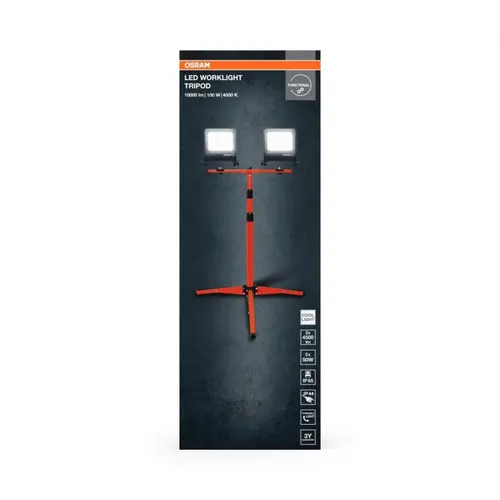 Lampa de lucru cu LED, Osram, 2x50W, multiunghiular, IP65, inaltime ajustabila 1.8m