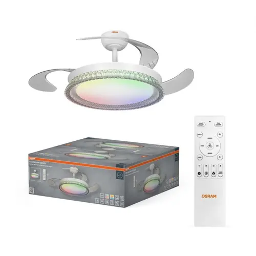 Ventilator de tavan Osram Cierzo 1220, 60W, RGB, telecomanda, 7252 m/h