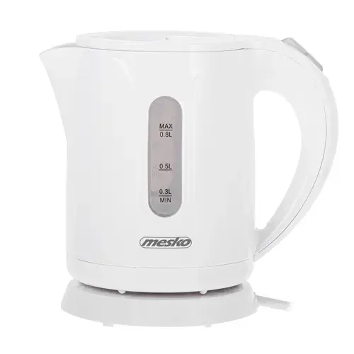 Fierbator de apa Mesko MS 1376, 0.8 L, 850 W, Baza rotativa 360 (Alb)