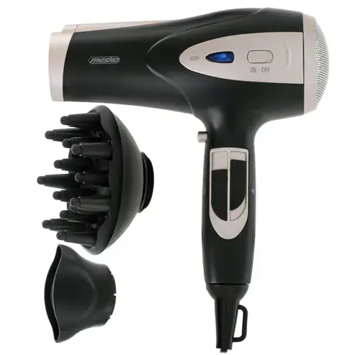 Uscator de par Mesko MS 2287, 2200W, 2 viteze, 3 setari de temperatura, Concentrator si Difuzor de caldura, Functie ionica (Negru/Bej)