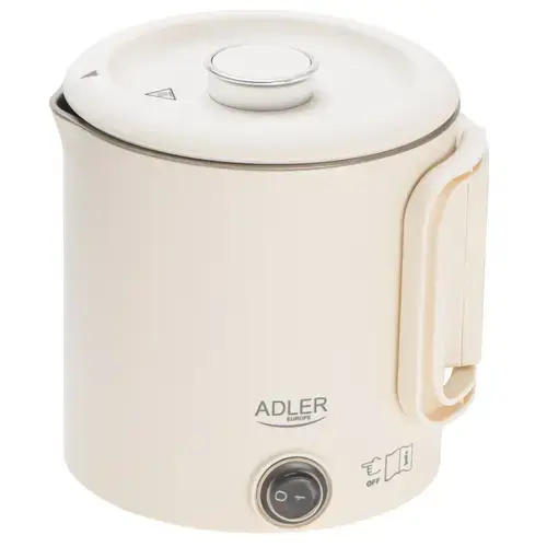 Fierbator de apa Adler AD 1388b, 0.8 L, 650 W, Baza rotativa 360 (Bej)