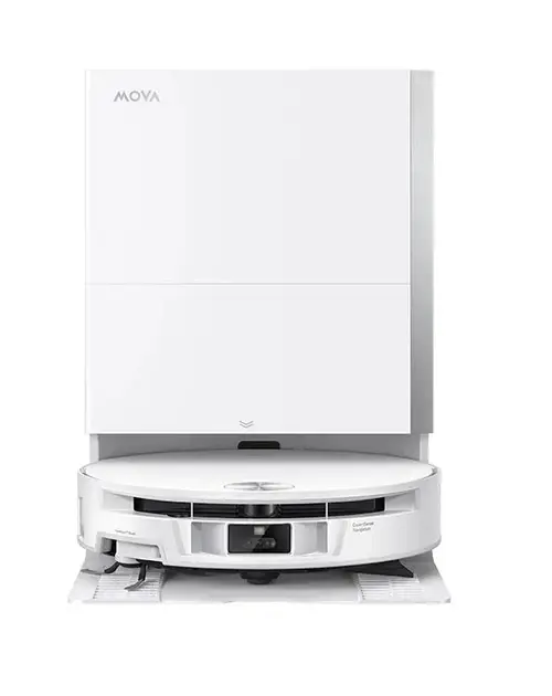 Aspirator robot cu mop MOVA S70 Pro Roller, 30000Pa, 5200mAh, HydroForce Mopping, Statie Inteligenta, Recipient praf 0.3 L, Rezervor apa 0.15 L, Autonomie 260 minute (Alb)
