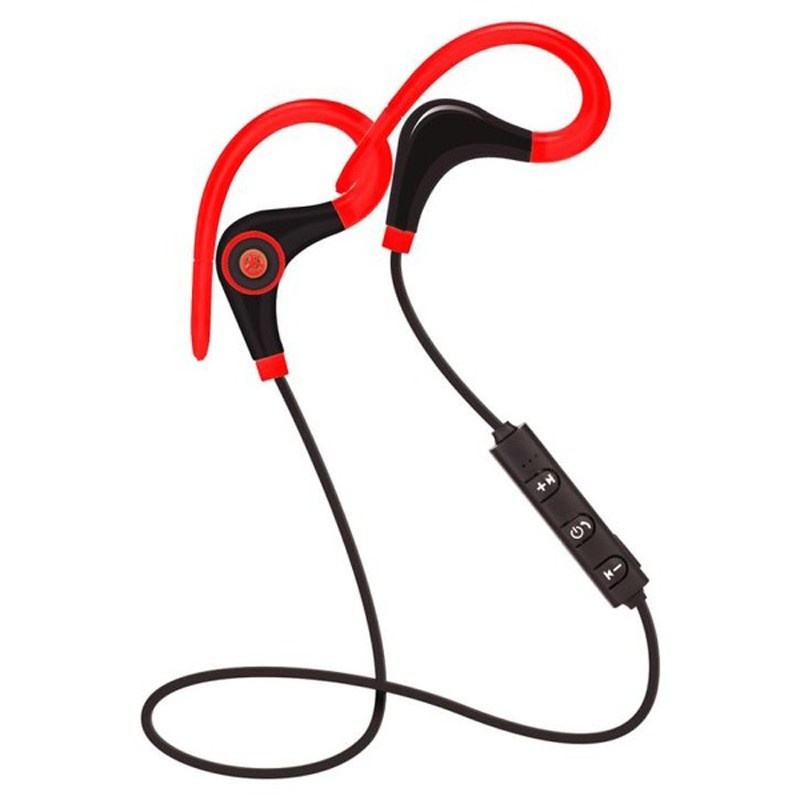 Casti Wireless Techstar® BT200, Bluetooth 4.1 ,HD Audio, Rezistente la Transpiratie, Comenzi pe Fir, Rosu