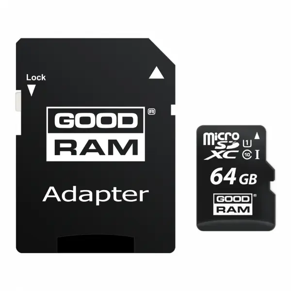 Card Memorie microSDXC GoodRam, 64Gb, Clasa 10 / UHS-1 U1, Cu Adaptor M1AA-0640R12