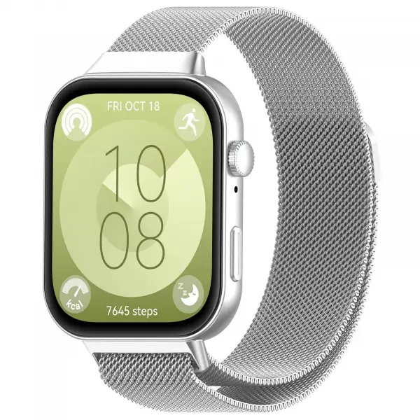 Curea Techsuit W009 pentru Huawei Watch Fit 4 Pro / Fit 4 / Fit 3, Argintie