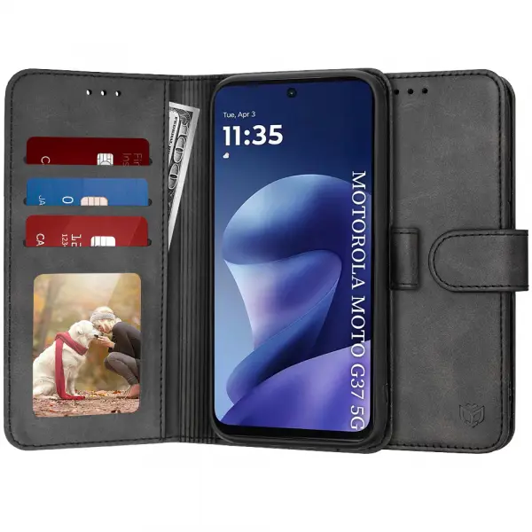 Husa pentru Motorola Moto G47 / G37 Power / G37, Techsuit, Diary Book, Neagra
