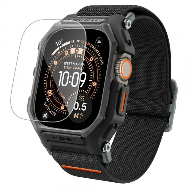 Husa Spigen Lite Fit Pro with Screen Protector pentru Apple Watch Ultra Series, Neagra Mata ACS11415