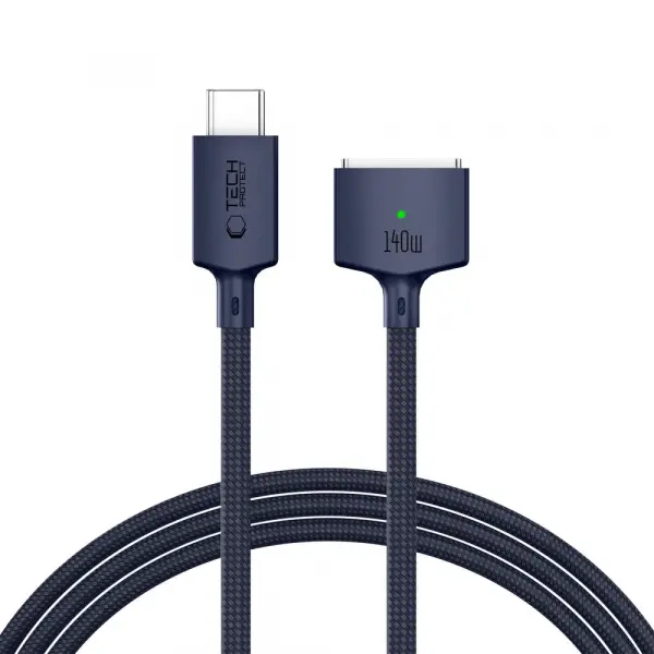 Cablu Incarcare Tech-Protect MMC01 Ultraboost, USB-C - MagSafe 3, 140W, 2m, Bleumarin