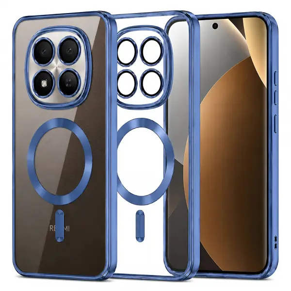 Husa MagSafe pentru Xiaomi Poco M8 Pro / Redmi Note 15 Pro+ 5G, Techsuit, Luxury Crystal, Albastra Inchis