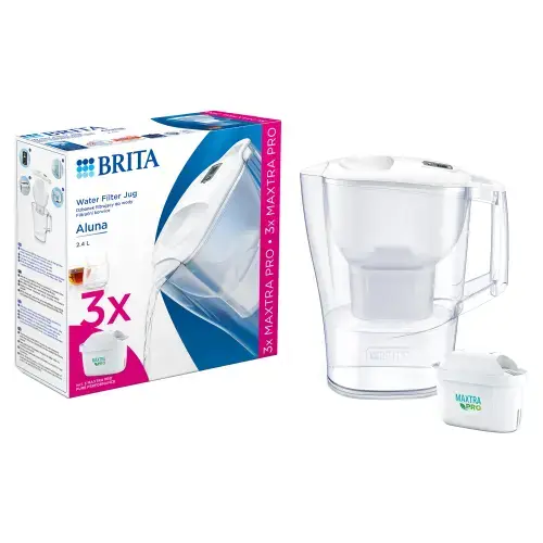 Starter pack BRITA Aluna 2.4 L  + 3 filtre Maxtra PRO (Alb)