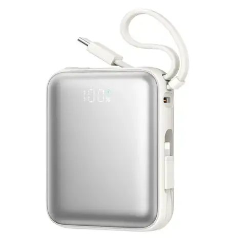 Baterie Externa Joyroom JR-PBF27, 10000mAh, 22.5W, PD, 1 x Lightning - 2 x USB-C, Alba