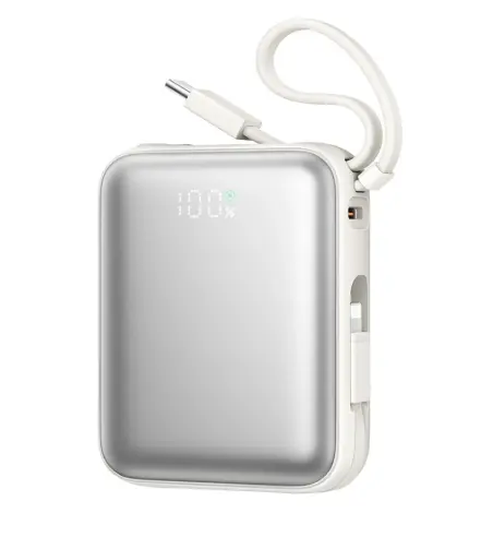 Baterie Externa Joyroom JR-PBF27, 10000mAh, 22.5W, PD, 1 x Lightning - 2 x USB-C, Alba