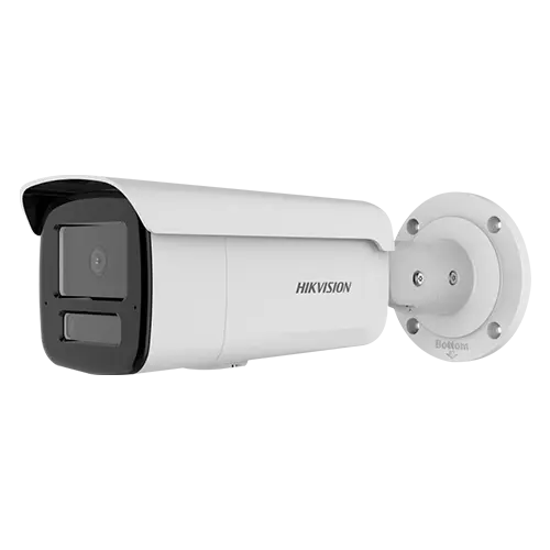 Camera supraveghere exterior IP cu iluminare duala Hikvision AcuSense DS-2CD2T63G2-4LI, 6 MP, 2.8 mm, IR/lumina alba 80 m, slot card, clasificare om/vehicul, PoE