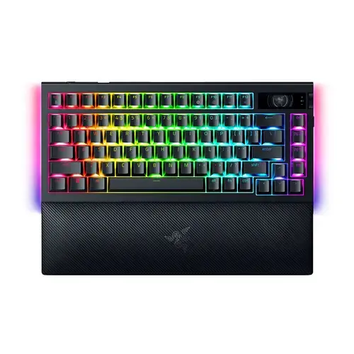 Tastatura Gaming Mecanica Wireless Razer BlackWidow V4 Pro 75%, Bluetooth, Layout US, Chroma RGB, Switch-uri Tactile Gen-3 (Negru)