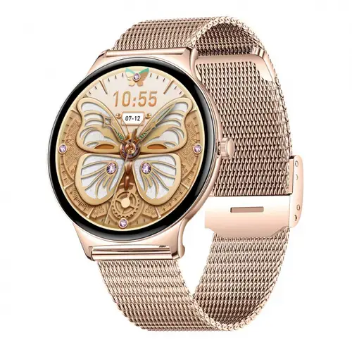 Smartwatch Blavec M01 Vesta, Ecran AMOLED 1.43inch, Procesor JL7013, Bluetooth, IP67 (Roz/Auriu)