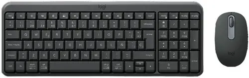 Kit mouse si tastatura Logitech MK250 920-013519, Bluetooth Wireless Combo, 1000 DPI, Layout English International (Negru)