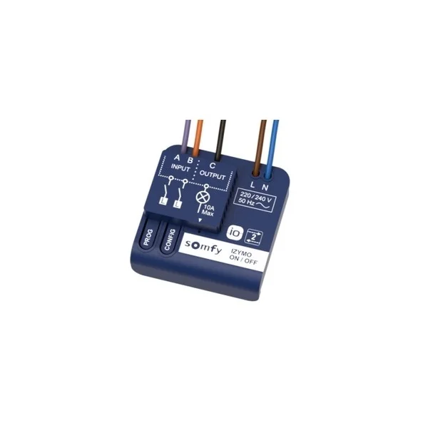 Receptor Somfy IZYMO io, Control lumina ON / OFF, Compatibil cu Unitate de comanda Tahoma Resigilat
