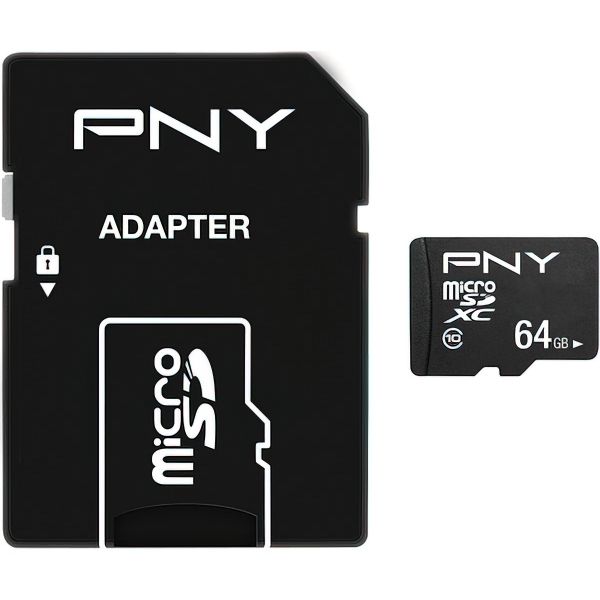 Card Memorie microSDXC PNY Performance Plus, 64Gb, Clasa 10, Cu Adaptor P-SDU64G10PPL-GE