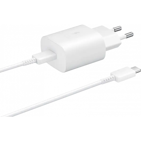 Incarcator Retea cu Cablu USB-C Samsung EP-TA800W + DA705BWE, 25W, 3A, 1 x USB-C, Alb GP-PTU021SOAWQ