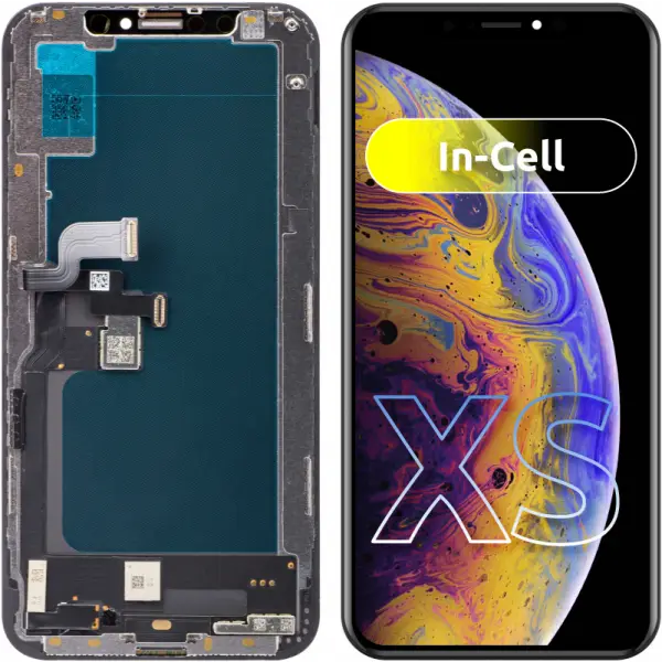 Display cu Touchscreen JK pentru Apple iPhone XS, cu Rama, Versiune LCD In-Cell, Negru