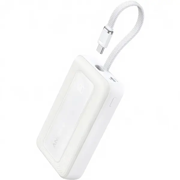 Baterie Externa Anker Zolo, 10000mAh, 30W, QC + PD, 1 x USB-A - 2 x USB-C, Alba A1688H21