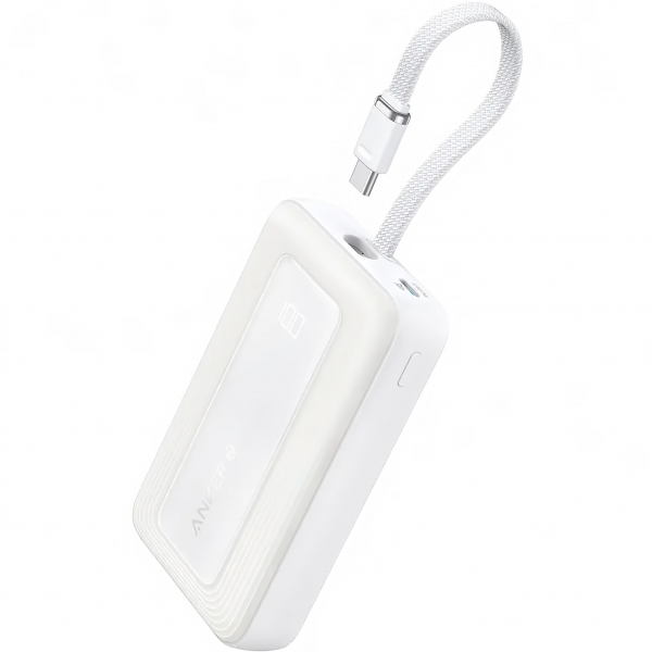 Baterie Externa Anker Zolo, 10000mAh, 30W, QC + PD, 1 x USB-A - 2 x USB-C, Alba A1688H21