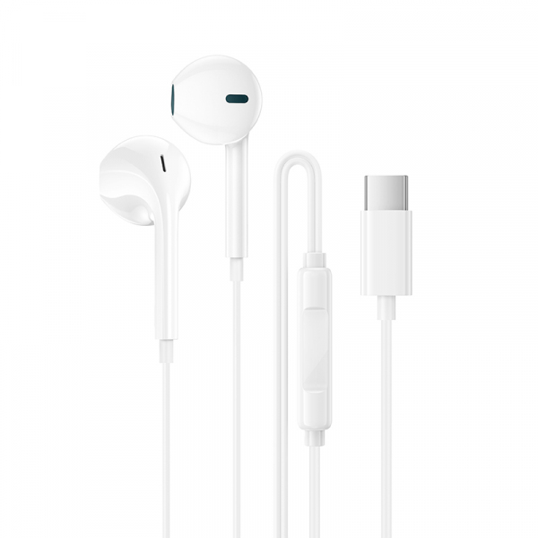 Handsfree USB-C Borofone BM100 Fuente, Alb