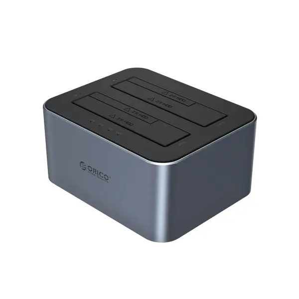 Docking Station Orico 6626C3-C-V1 2-Drive pentru HDD / SSD SATA 2.5inch / 3.5inch, Gri, Resigilat
