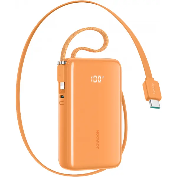 Baterie Externa Joyroom JR-PR2L, 10000mAh, 35W, QC + PD, 1 x Lightning - 2 x USB-C, Portocalie