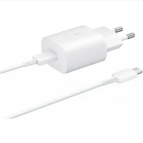Incarcator Retea cu Cablu USB-C Samsung EP-TA800W + DA705BWE, 25W, 3A, 1 x USB-C, GP-PTU021SOAWQ, Bulk (Alb)