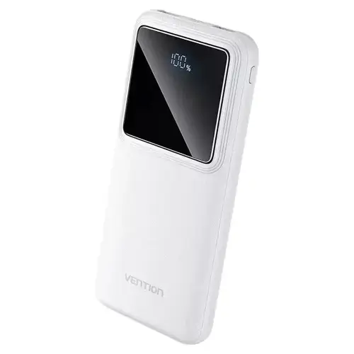 Power bank Vention 10000mAh/37Wh, 22.5W, 2 x USB, 1 x USB Type-C, 1 x Micro USB, max. 3A, Alb