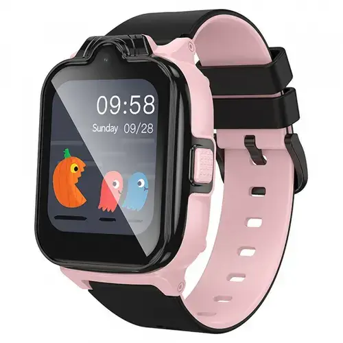 Smartwatch HOCO Y104 Kids Call, Ecran HD 1.69inch, Camera 8MP, GPS, Wi-Fi, IP65, 4G microSIM (Roz/Negru)