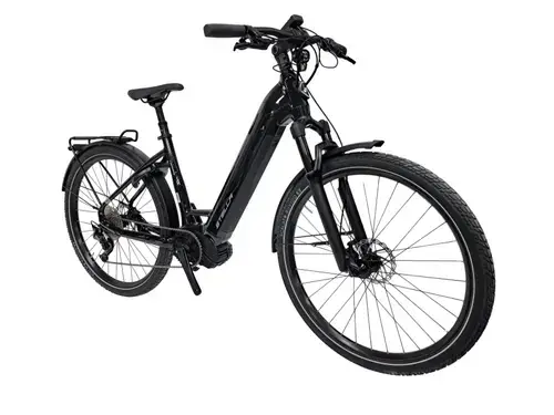 Bicicleta electrica Trekking Stella Tierra, roti 29 inch, 10 viteze, cadru L, motor 250W, Viteza maxima 25 km/h, Negru