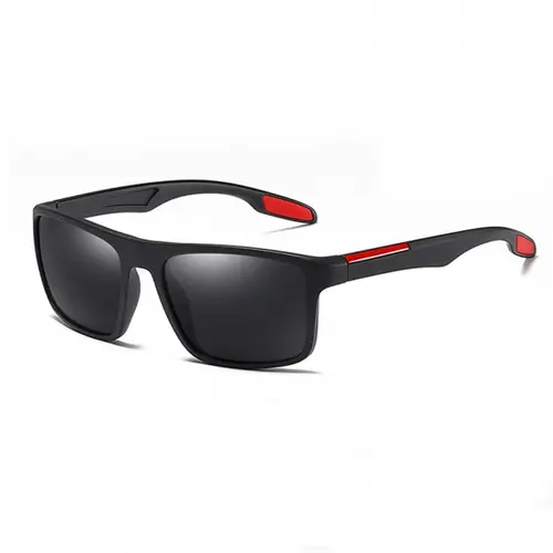 Ochelari De Soare Barbati Techsuit TR90 (MM101), Polarizati, Protectie UV (Negru/Rosu)