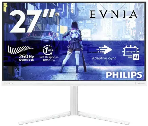 Monitor Gaming Fast IPS LED Philips 27inch 27M2N5201P/00, Full HD (1920 x 1080), HDMI, DisplayPort, Pivot, 260 Hz, 1 ms (Alb)
