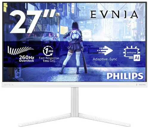 Monitor Gaming Fast IPS LED Philips 27inch 27M2N5201P/00, Full HD (1920 x 1080), HDMI, DisplayPort, Pivot, 260 Hz, 1 ms (Alb)