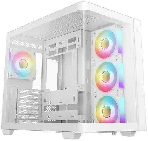 Carcasa DeepCool CG530U 4F R-CG530U-WHAGA4-G, Mid Tower, 7 sloturi expansiune, Sticla securizata, 2x USB 3.0, 1x USB Type-C, 4 Ventilatoare (Alb)